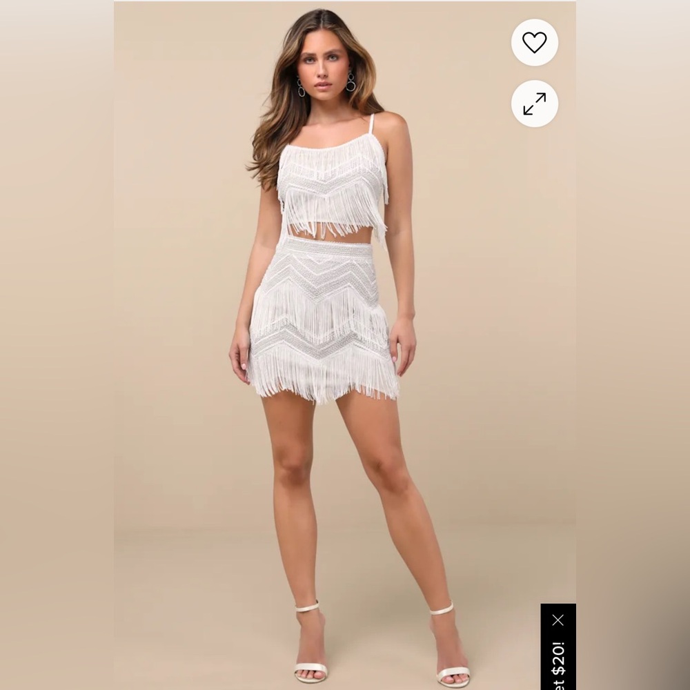 Lulu's White Skirt Set with Elegant Design